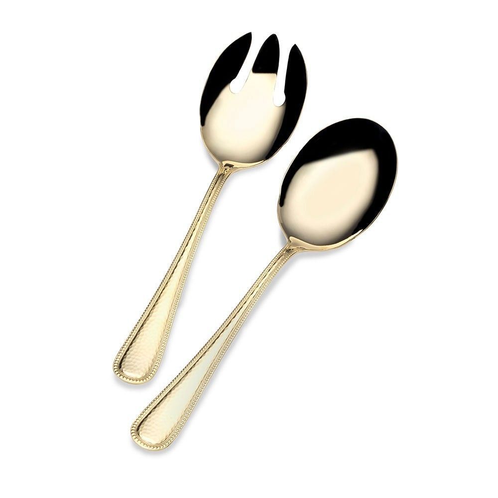 NEW IN BOX Halston Gold Plated 2 Piece Serving Set TOSS your Salad